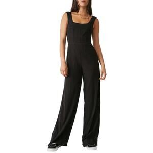 Free People NWT Sleeveless Iris Wide Leg Jumpsuit Black Size L